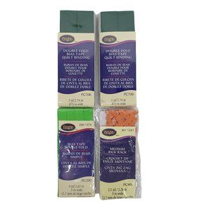 Wrights Bias Tape Single Double Fold Medium Rick Rack Bundle Of 4